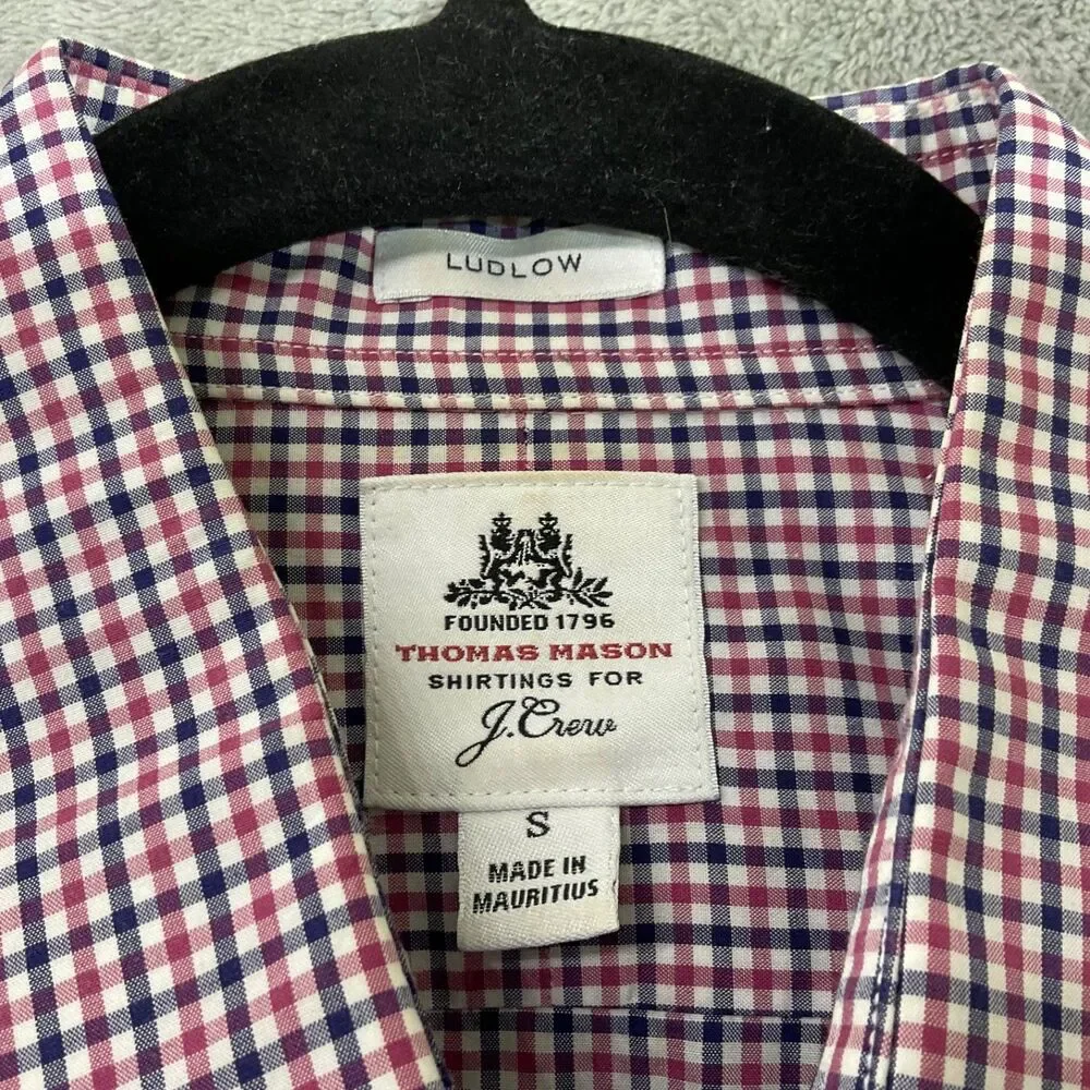 Thomas Mason for J.Crew Ludlow Men’s Dress Shirt micro Check Size S Small